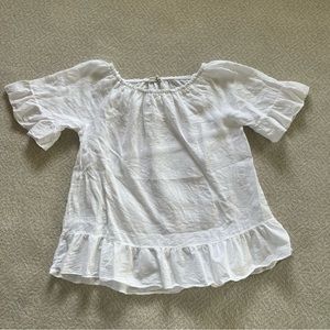 Terzo Millennio Flowy White Linen Top